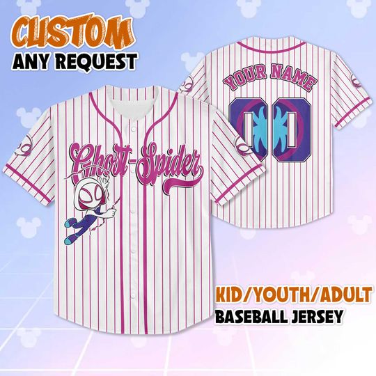 Custom Ghost-Spider Baseball Jersey, Spidey and Friends Shirt
