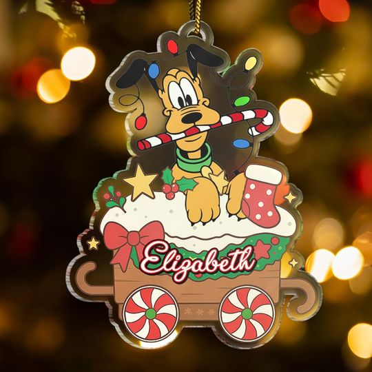 Personalized Pluto Christmas Ornament, Custom Dog Ornament, Pluto Christmas Ornament, Christmas Decor, Custom Name Ornament Gift For Kids