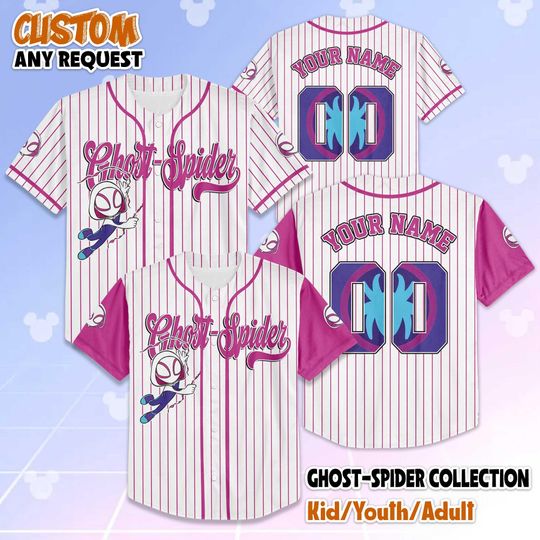 Custom Ghost-Spider Baseball Jersey, Spidey and Friends Shirt