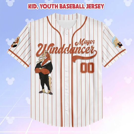 Custom Mayor Winddancer Baseball Jersey, Zootopia 2 Inspired