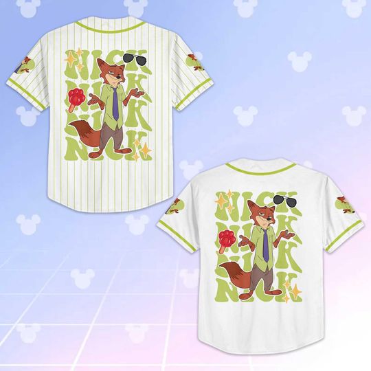 Custom Nick Wilde Baseball Jersey, Zootopia 2 Family Outfit