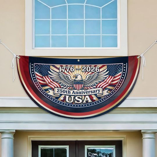 Semiquincentennial 1776-2026 Patriotic Outdoor Banner, 250th Freedom of USA, America 250th Anniversary Fan Flag July 4th