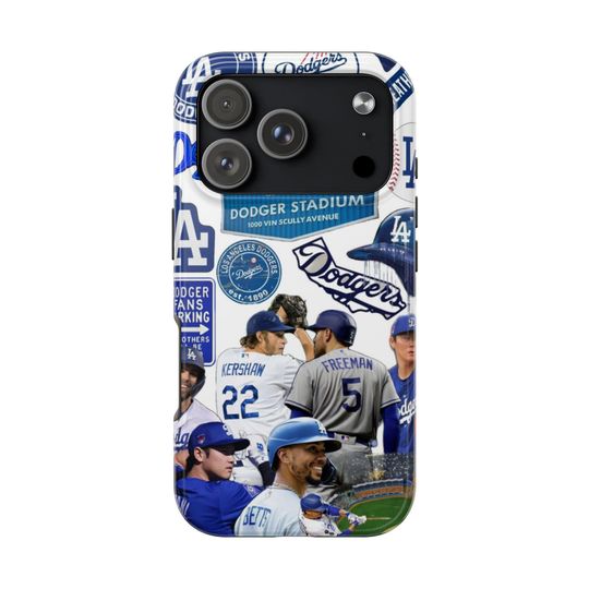 Dodgers iPhone/Samsung Case: Impact-Resistant Polycarbonate, Wireless Charging