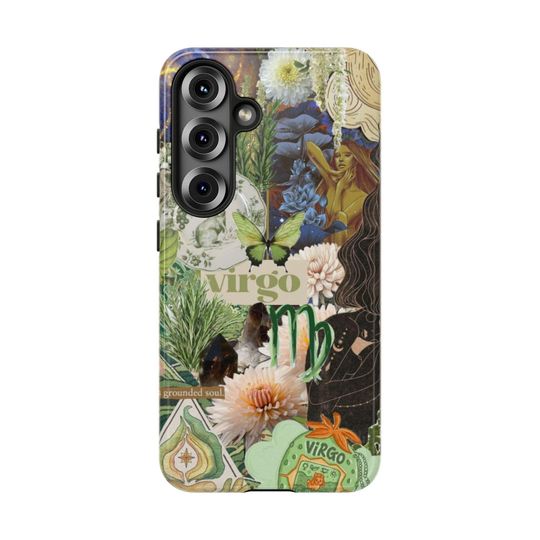 Virgo Zodiac Phone Case: Boho Astrology Collage - iPhone & Samsung