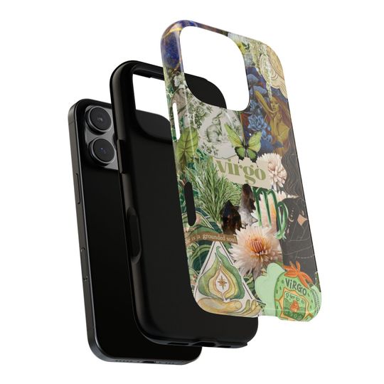 Virgo Zodiac Phone Case: Boho Astrology Collage - iPhone & Samsung