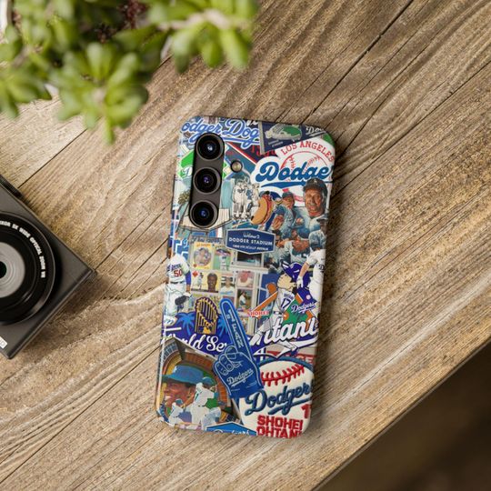 Dodgers iPhone Case | Retro Baseball Collage, Protective Phone Cover