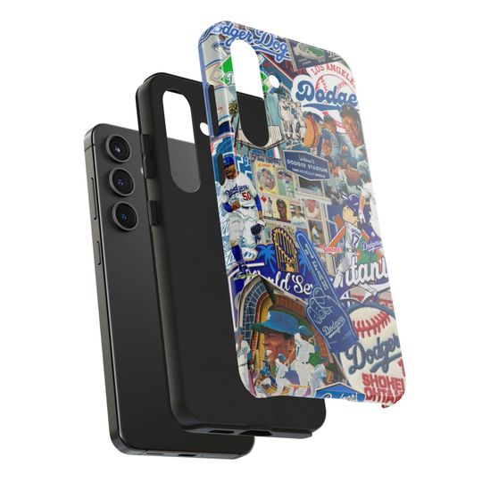 Dodgers iPhone Case | Retro Baseball Collage, Protective Phone Cover