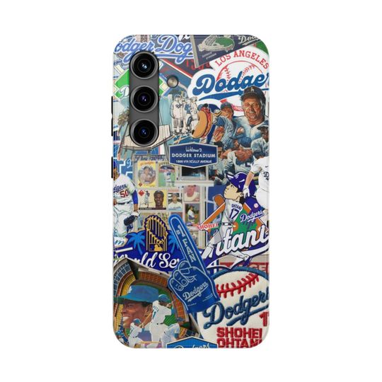 Dodgers iPhone Case | Retro Baseball Collage, Protective Phone Cover