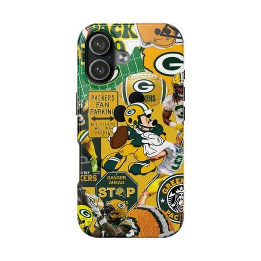 Green Bay Packers iPhone Case | Cartoon Collage, Fan Gift