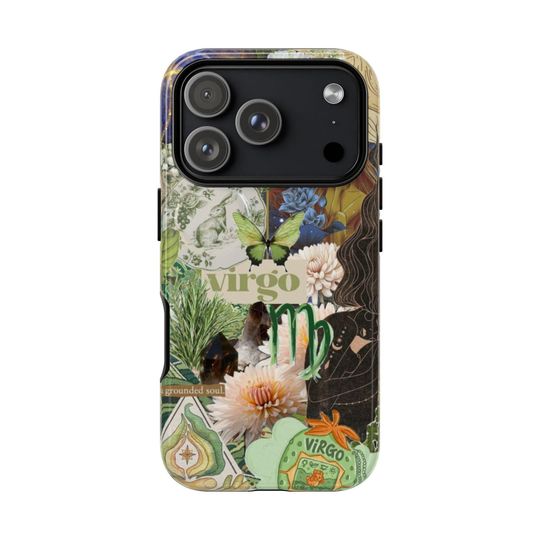 Virgo Zodiac Phone Case: Boho Astrology Collage - iPhone & Samsung