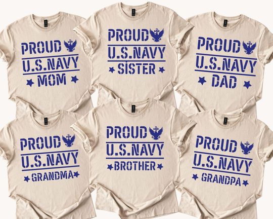 Personalized Proud Navy Family Shirts, Navy Graduation Shirts, Patriotic Family Tees, Custom Navy Shirt, Military Shirt, Navy Boot Camp Tee