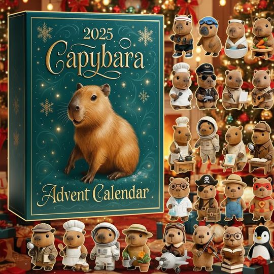 Capybara Advent Calendar 2025, Collectible Mini Figurines Set