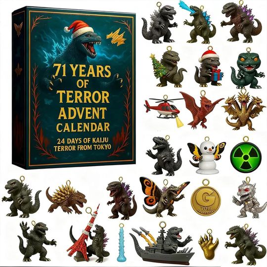 god zilla Advent Calendar, Kaiju Mini Figures, 71 Years of Terror