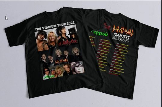 The Stadium Tour Shirt ,Motley Crue Tee, Def Leppard, Poison, Joan Jett