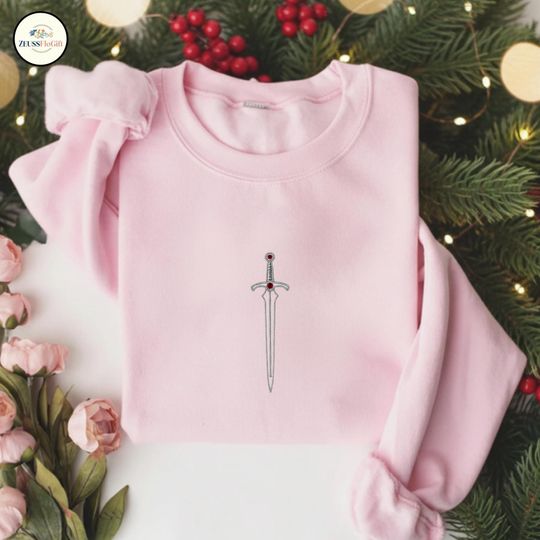 Embroidered Sword School Alumni Sweatshirt, Embroidered Wizard Sweatshirt, Book Lover Gift, Magic Shirt, Movie Embroidered Shirt ESS787