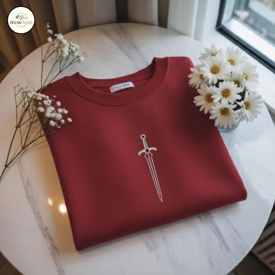 Embroidered Sword School Alumni Sweatshirt, Embroidered Wizard Sweatshirt, Book Lover Gift, Magic Shirt, Movie Embroidered Shirt ESS787