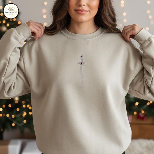 Embroidered Sword School Alumni Sweatshirt, Embroidered Wizard Sweatshirt, Book Lover Gift, Magic Shirt, Movie Embroidered Shirt ESS787