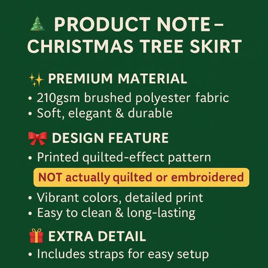 Forest Tree Quilted Tree Skirt, Simple Evergreen Snowflake Winter Decor, White Green Round Xmas Mat