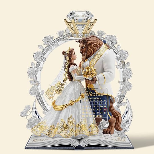 Enchanted Beauty And Beast Story Acrylic Plaque, Couple Gift, Wedding Decor