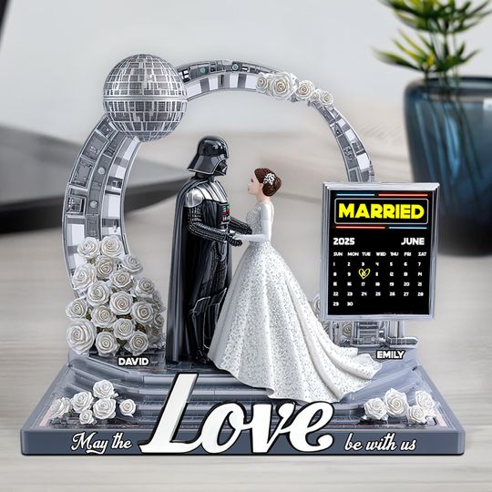 Personalized Space Adventure Couple Acrylic Plaque | Custom Sci-Fi Themed Anniversary & Wedding Gift