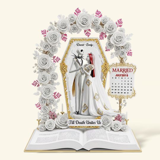 Personalized Jack & Sally Couple Acrylic Plaque Wedding Anniversary Gift Decor