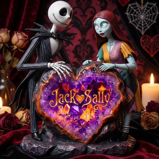 Personalized Jack & Sally Couple Acrylic Plaque Valentines Anniversary Gift Decor
