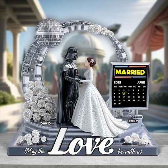 Personalized Space Adventure Couple Acrylic Plaque | Custom Sci-Fi Themed Anniversary & Wedding Gift