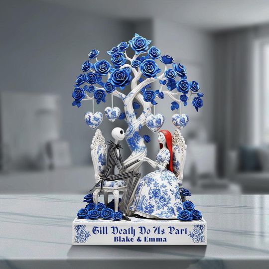 Personalized Jack & Sally Couple Acrylic Plaque Wedding Anniversary Gift Decor
