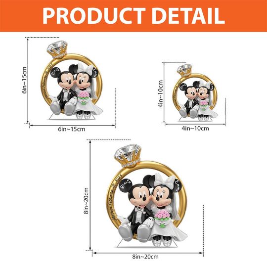 Custom Wedding Mouse Couple Plaque | Personalized Bride & Groom Gift