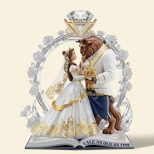 Enchanted Beauty And Beast Story Acrylic Plaque, Couple Gift, Wedding Decor
