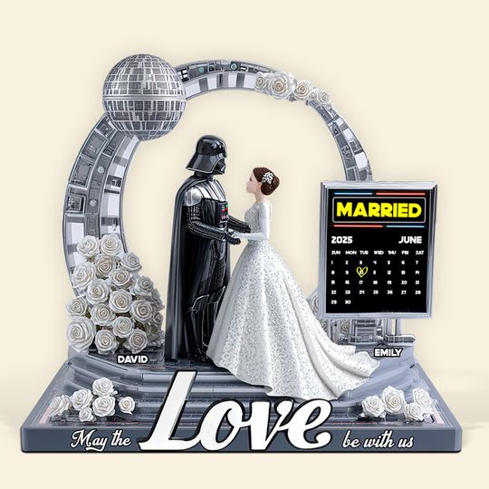 Personalized Space Adventure Couple Acrylic Plaque | Custom Sci-Fi Themed Anniversary & Wedding Gift