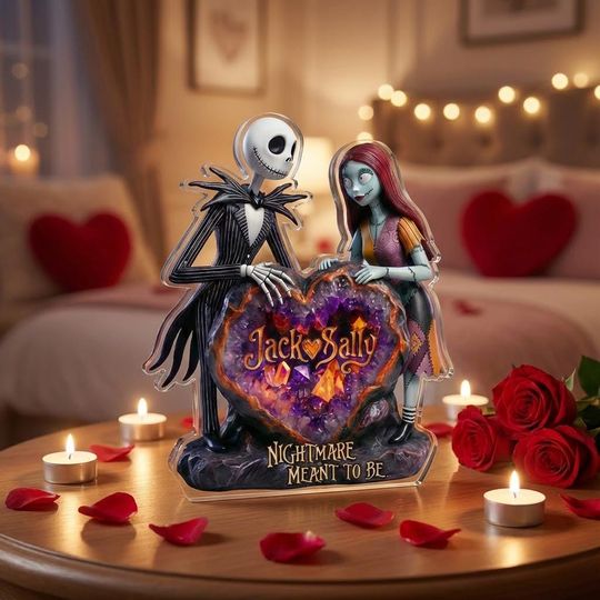 Personalized Jack & Sally Couple Acrylic Plaque Valentines Anniversary Gift Decor