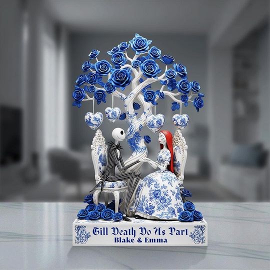 Personalized Jack & Sally Couple Acrylic Plaque Wedding Anniversary Gift Decor