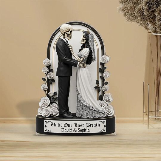 Personalized Jack & Sally Couple Acrylic Plaque Wedding Anniversary Gift Decor