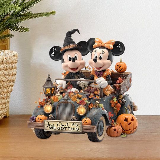 Personalized Acrylic Plaque, Custom Mouse Cartoon Couple,  Bride and Groom Anniversary Gift