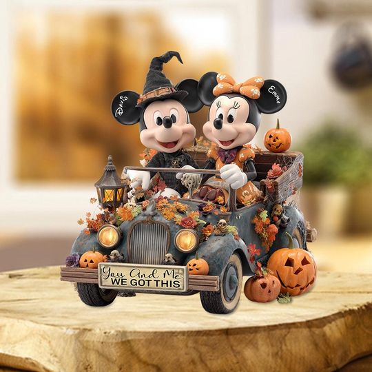 Personalized Acrylic Plaque, Custom Mouse Cartoon Couple,  Bride and Groom Anniversary Gift