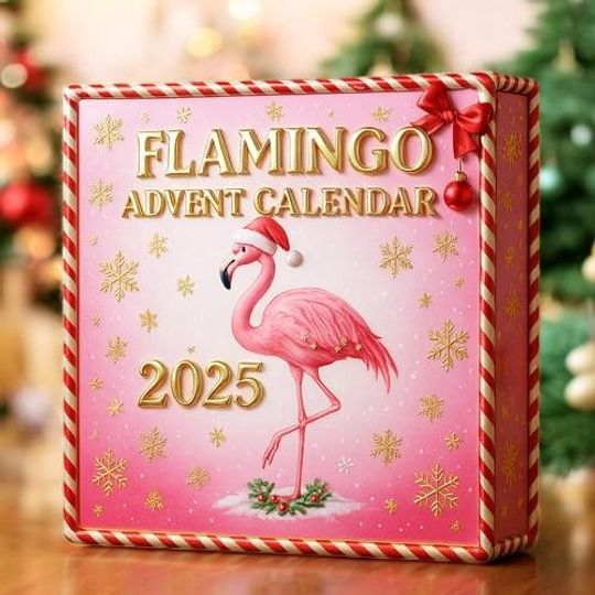 2025 Flamingo Advent Calendar  Cute Pink Christmas Countdown Gift for Flamingo Lovers