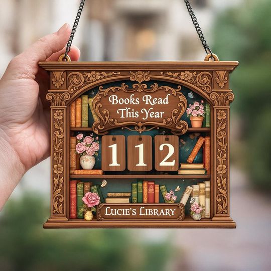 Personalized Wooden Book Page Tracker: Custom Reading Progress Board