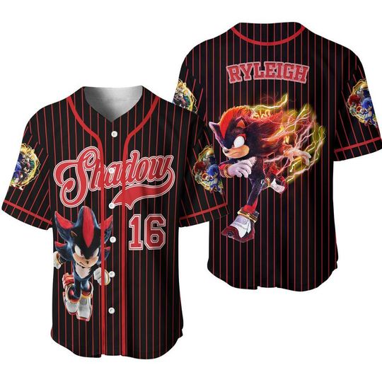 Personalized Sonic Shadow Hedgehog Baseball Jersey for Fans