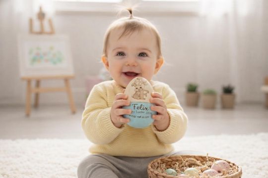 Personalized Fillable Wooden Easter Egg, Custom Name Engraved Hollow Egg 2026, Baby First Easter Keepsake Gift, Toddler Basket Stuffer Decor