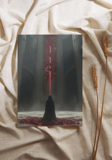 Gothic Fantasy Red Magic Portal Poster, Arcadia WorldInspired Poster, Metal Music Poster