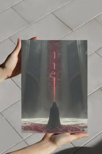 Gothic Fantasy Red Magic Portal Poster, Arcadia WorldInspired Poster, Metal Music Poster