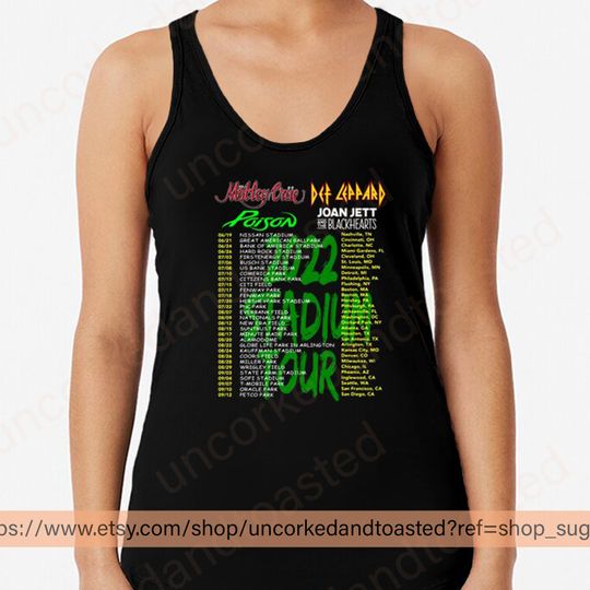 2022 Stadium Tour Tank Tops, Motley Crue Def Leppard Poison Joan Jett & the Blackhearts T-Shirt