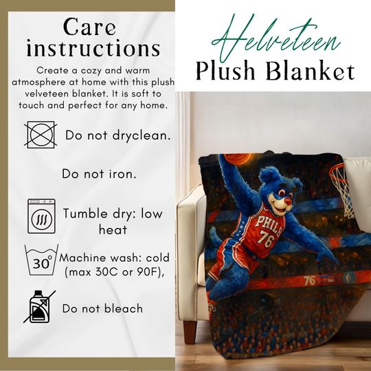 Philadelphia 76ers Blanket, Philly Sports Throw, Franklin the Dog