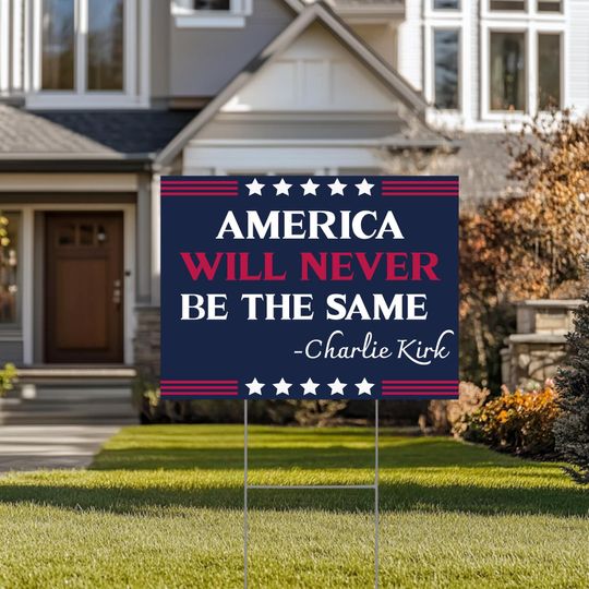 Charlie Kirk Yard Sign: Charlie Kirk Assasins, Justice For Charlie Kirk Political Garden Decor