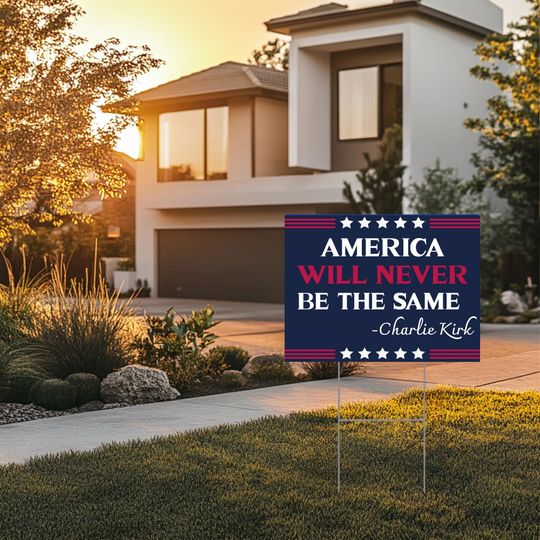 Charlie Kirk Yard Sign: Charlie Kirk Assasins, Justice For Charlie Kirk Political Garden Decor