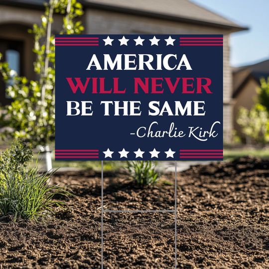 Charlie Kirk Yard Sign: Charlie Kirk Assasins, Justice For Charlie Kirk Political Garden Decor