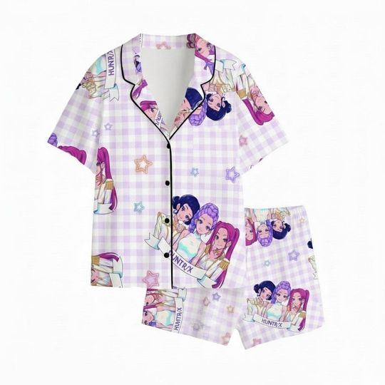 Kpop Anime Pajama Set, Girl Group Youth Pajama Set, Kpop pajamas