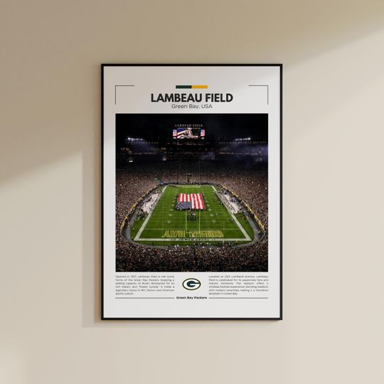 Lambeau Field Print | Vintage Green Bay Packers Poster