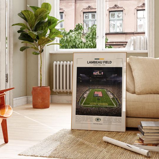 Lambeau Field Print | Vintage Green Bay Packers Poster
